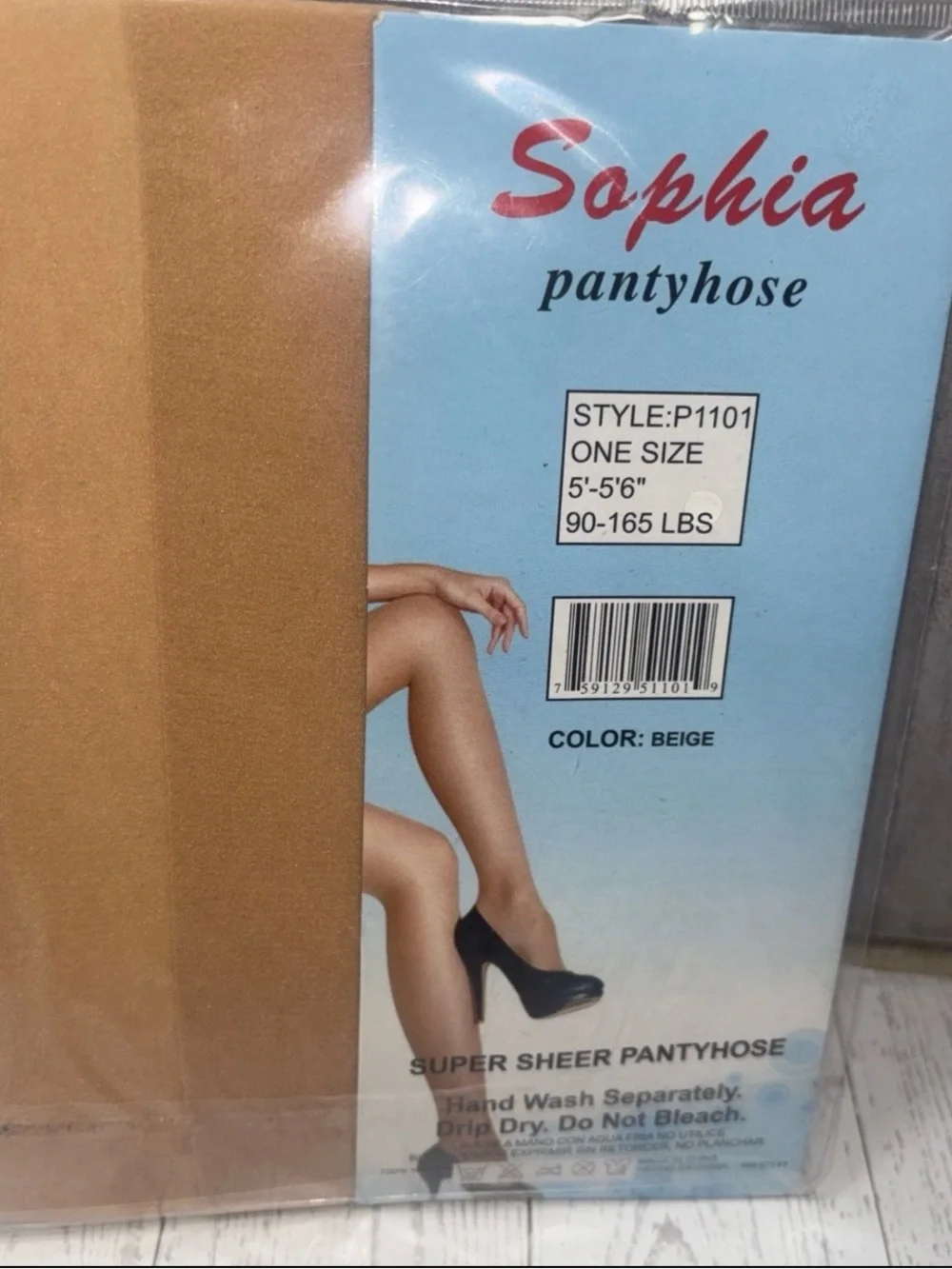 Set of THREE Vintage Sophia Super Sheer Pantyhose Stocking BEIGE 90-165lb NEW